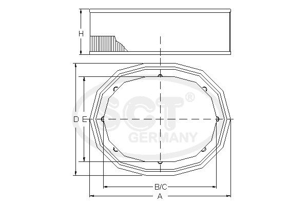 SCT GERMANY Gaisa filtrs SB 091